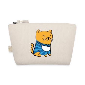 Cat with Pullover - Organic Pouch - nature - Front