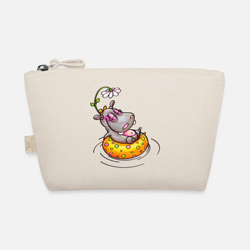 hippo with flower - Bio-Täschchen - Natur