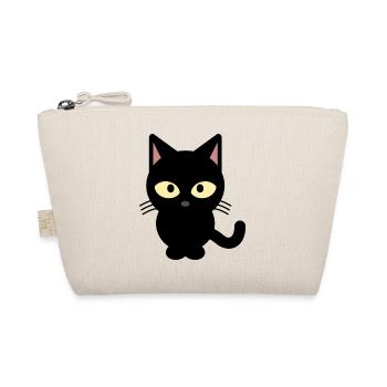 Schwarze Katze - Bio-Täschchen - Natur - Vorne