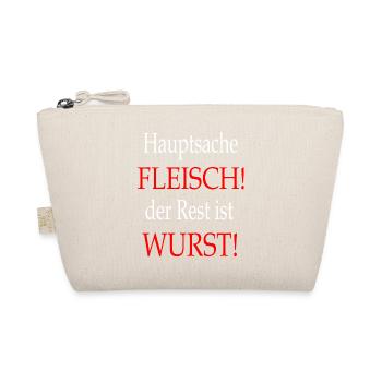 Hauptsache Fleisch - T-Shirt Sprüche - Bio-Täschchen - Natur - Vorne