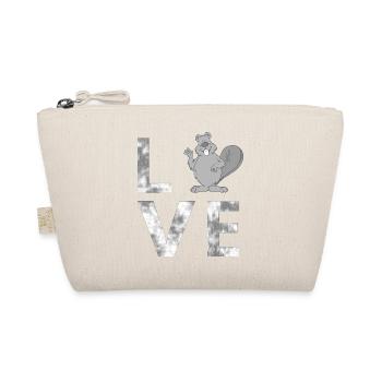 LOVE-Biber, Tier, Liebe, Natur - Bio-Täschchen - Natur - Vorne