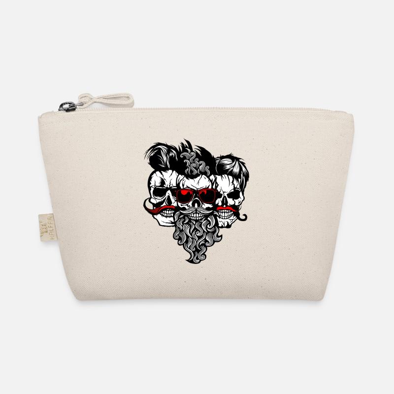 tete de mort Schädel bärtigen hipster Schnurrbart Bart s Bio-Täschchen