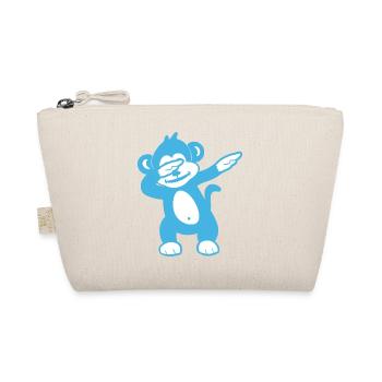 Blue Monkey Mascot - Playful Design - Organic Pouch - nature - Front