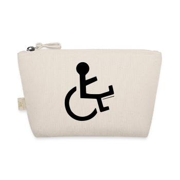 Wheelchair user with broken leg # - Organic Pouch - nature - Front