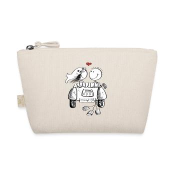 Wedding car with in love wedding couple - Organic Pouch - nature - Front