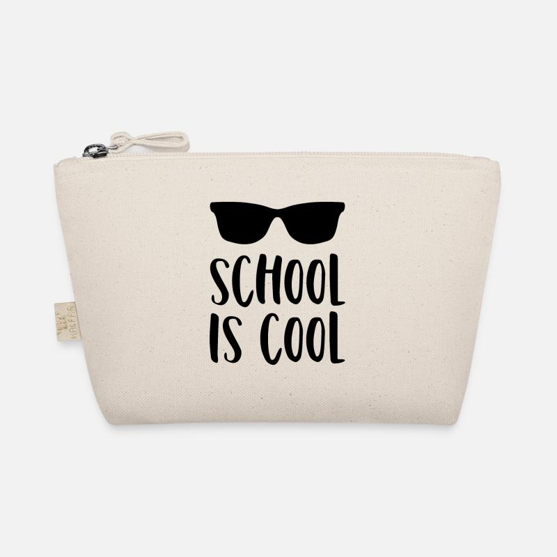 Schule Spruch School is cool Brille Sonnenbrille - Bio-Täschchen - Natur