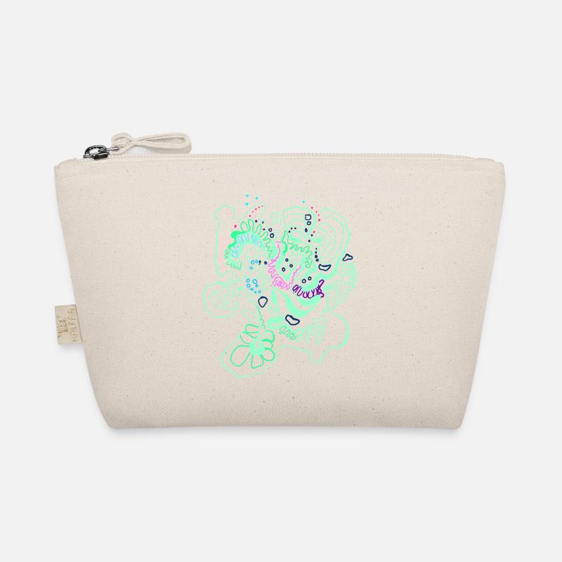 Coral Map / Floral Pattern Organic Pouch