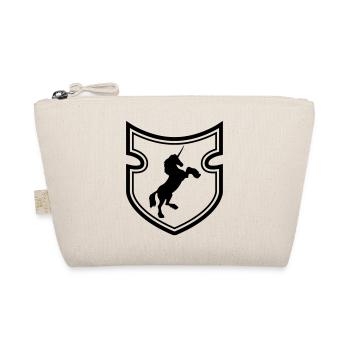 schild wappen design gluecklich stehend einhorn pf - Bio-Täschchen - Natur - Vorne