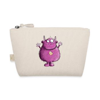 Pink Monster I Biscuit I Funny Gift - Organic Pouch - nature - Front