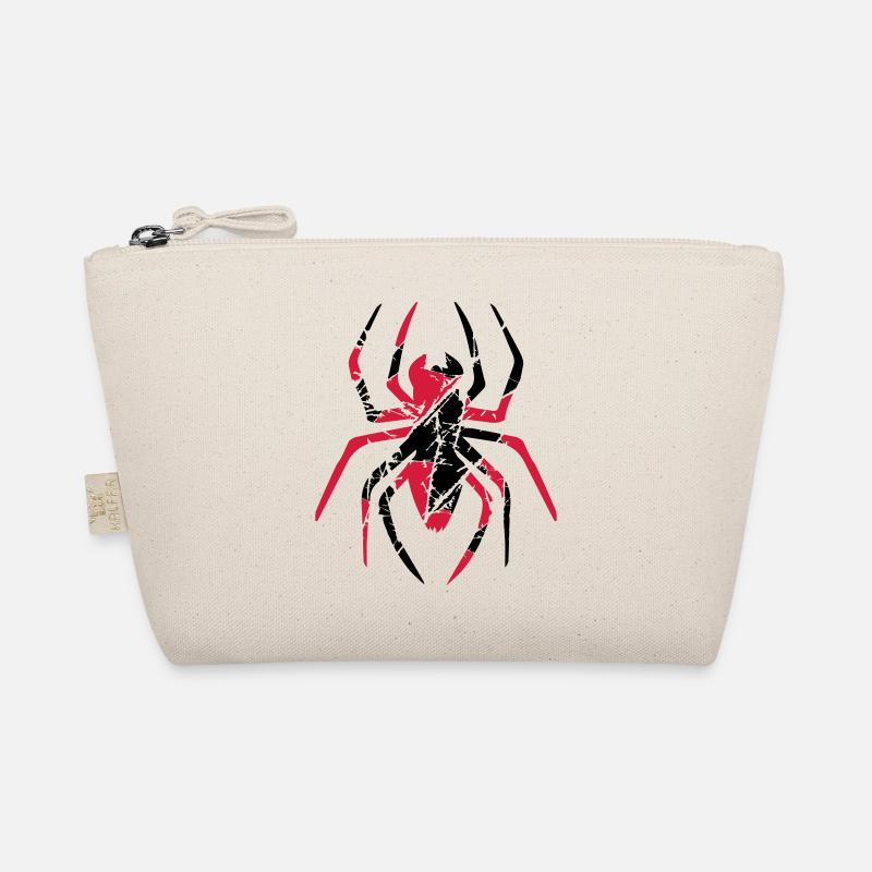 red scratch cracks spider logo design disgusting horror Organic Pouch