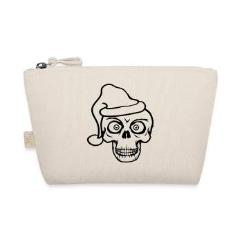 horror eyes cool skull christmas santa claus - Organic Pouch - nature - Front