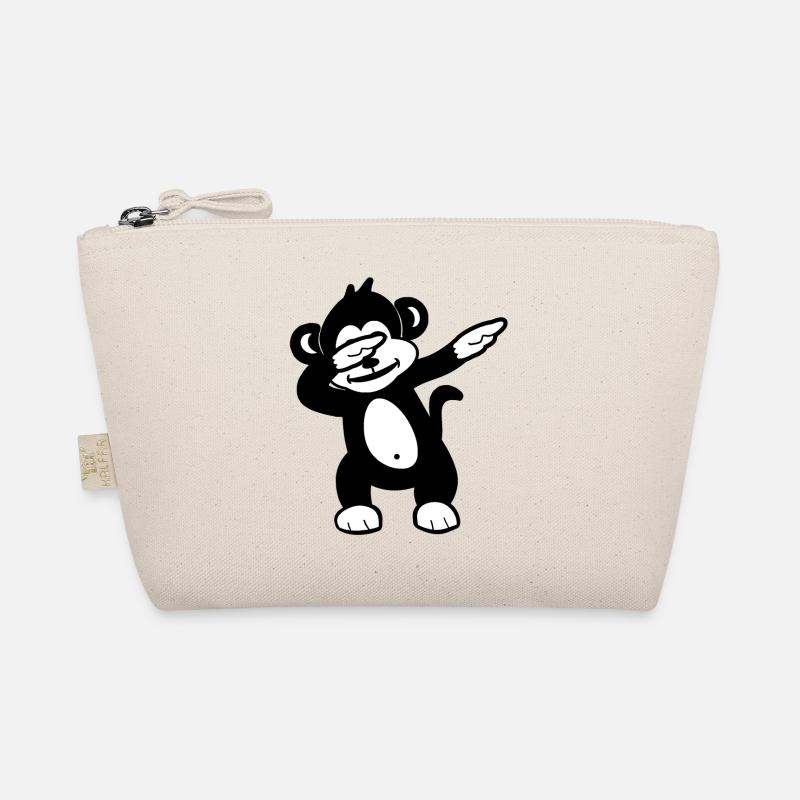 Monochrome Panda Wink Doodle Organic Pouch