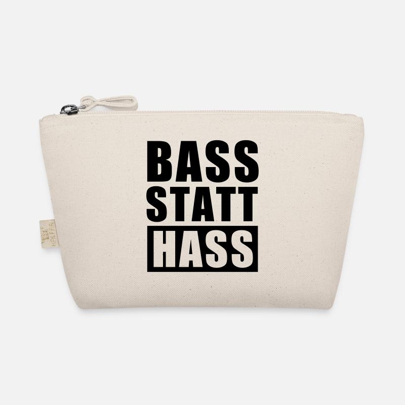 Bass statt Hass ! Peace Love Unity Respect Rave - Bio-Täschchen - Natur