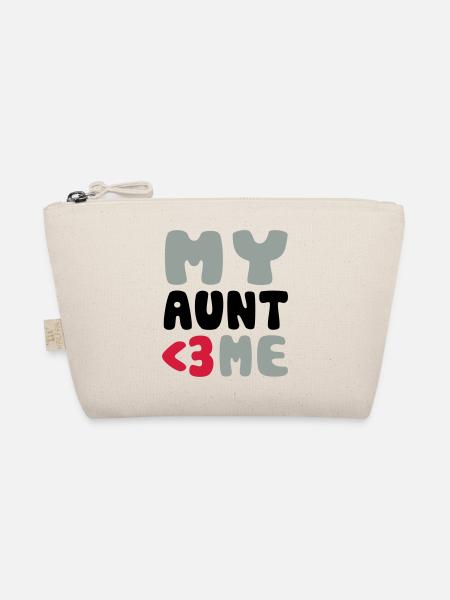 My aunt loves me - Meine Tante liebt mich - Bio-Täschchen - Natur - Vorne