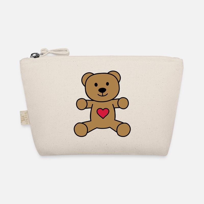 Teddybär mit Herz - Bio-Täschchen - Natur