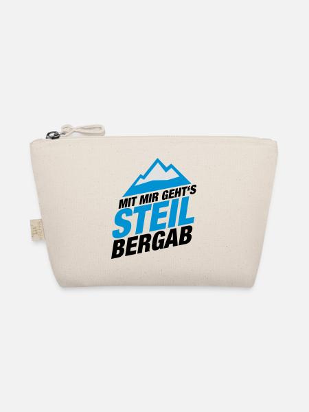 Es geht steil bergab Ski Snowboard Shirt - Bio-Täschchen - Natur - Vorne