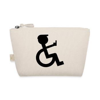 Wheelchair rider shows middle finger # - Organic Pouch - nature - Front