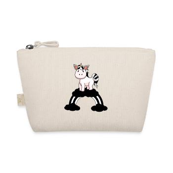 Black White Unicorn Fantasy Fictional Animals Fable - Organic Pouch - nature - Front