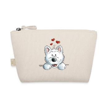 Verliebter Westie - Hund - Herz - Tier - Dog - Bio-Täschchen - Natur - Vorne