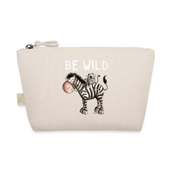 Be Wild Zebra - Zebras - Katze - Katzen - Geschenk - Bio-Täschchen - Natur - Vorne