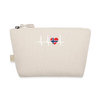 I LOVE ekg heartbeat NORWEGEN norway denmark - Bio-Täschchen - Natur - Vorne
