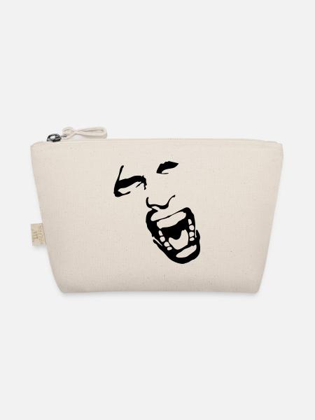 Crying face / Pain / Gesicht / Schmerz - Bio-Täschchen - Natur - Vorne
