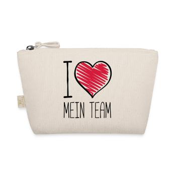 ich liebe mein team herz - Bio-Täschchen - Natur - Vorne