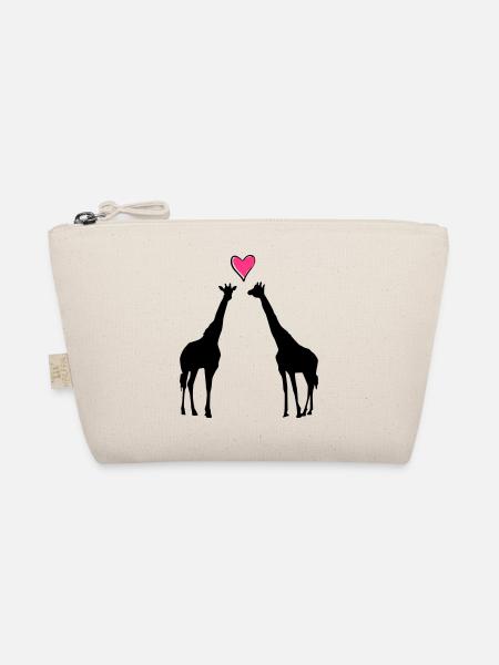 giraffen in love heart - Bio-Täschchen - Natur