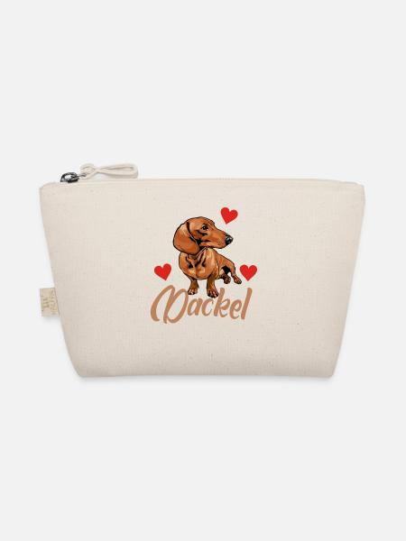 Dackel mit Herzen :-) - Bio-Täschchen - Natur