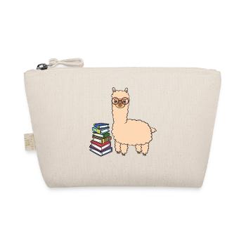 Alpaka mit Büchern - Bio-Täschchen - Natur - Vorne