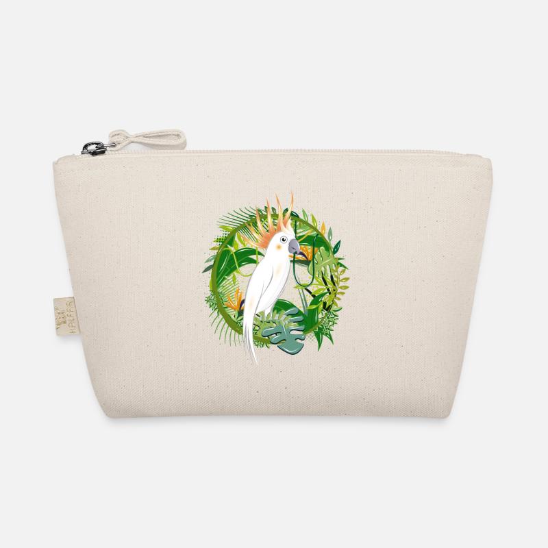 mysterious jungle with cockatoo bird Organic Pouch
