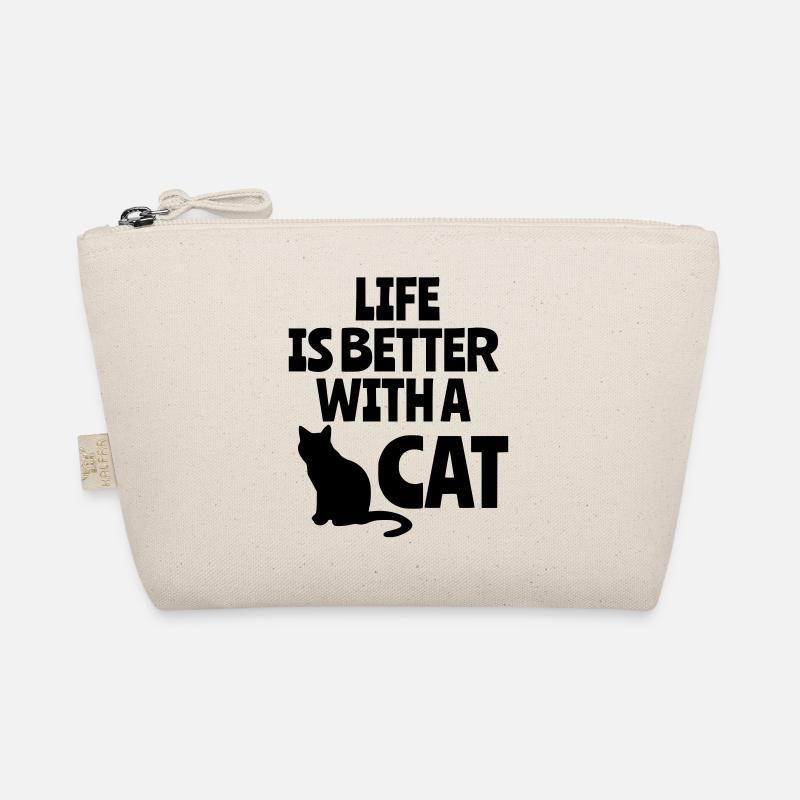 Life is better with a cat, cats, animals # Organic Pouch