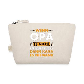 Wenn Opa es nicht reparieren kann - Bio-Täschchen - Natur - Vorne