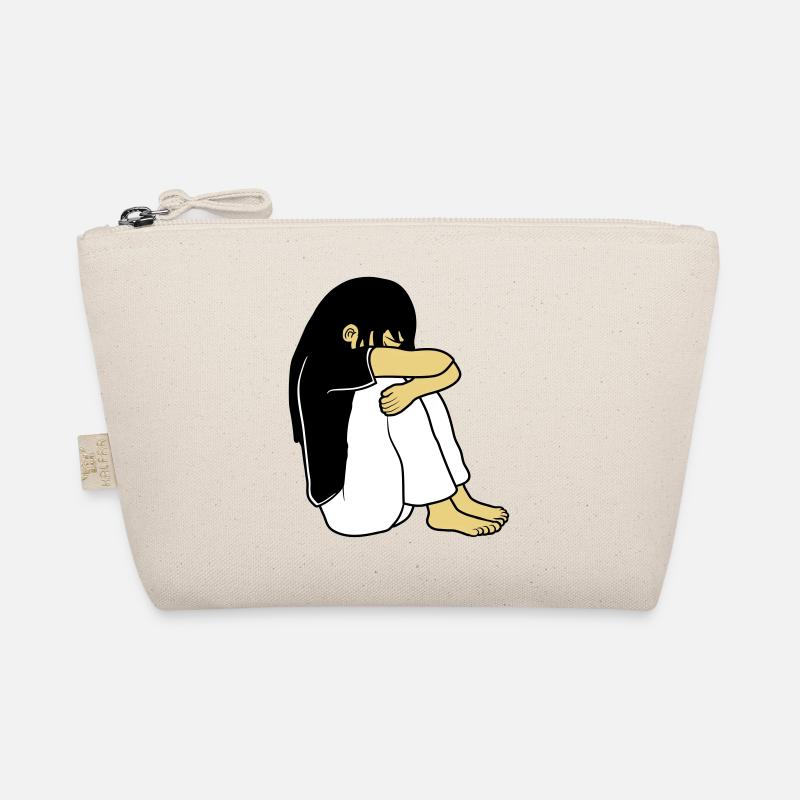 Sad sitting girl Organic Pouch