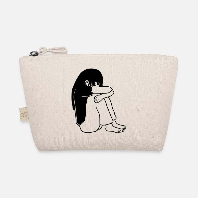 Mädchen Traurig Sitzend Bio-Täschchen