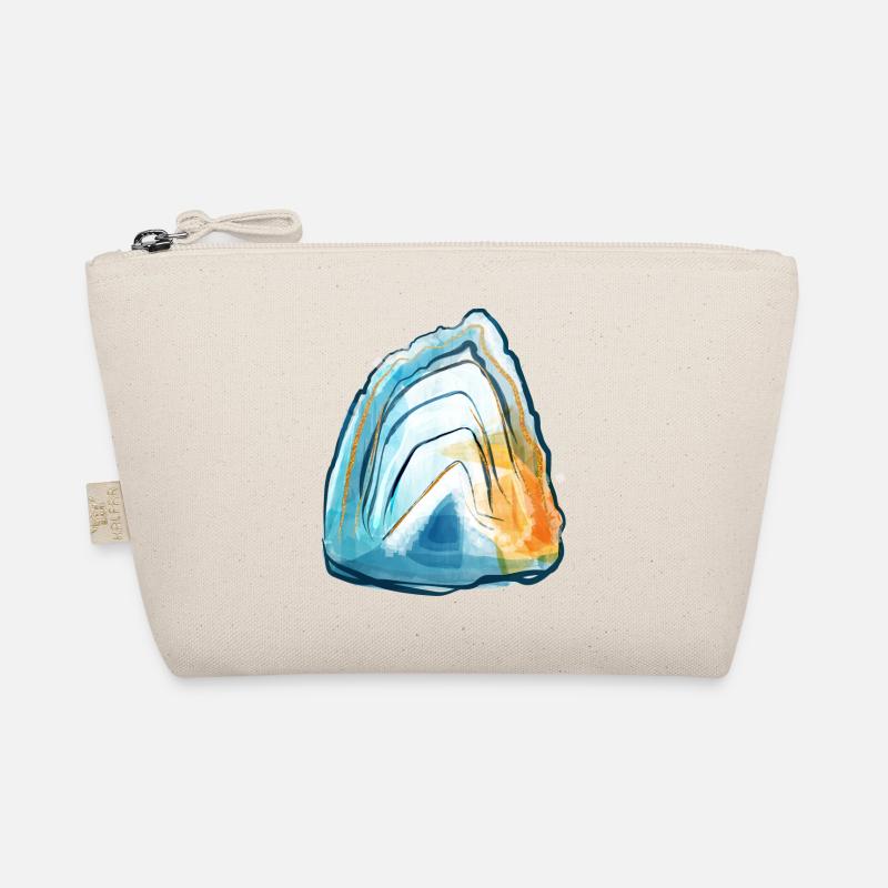 Blue agate gemstone Organic Pouch