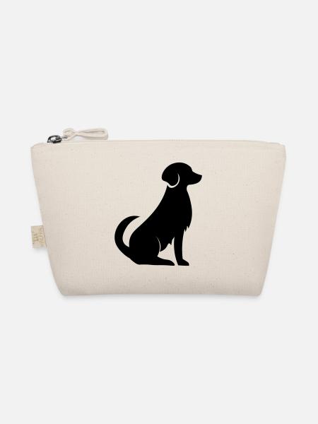 Dog vector shadow graphic. dog black shadow - Organic Pouch - nature - Front