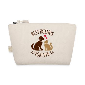 Love for animals <3 cat and dog - BFF - Organic Pouch - nature - Front