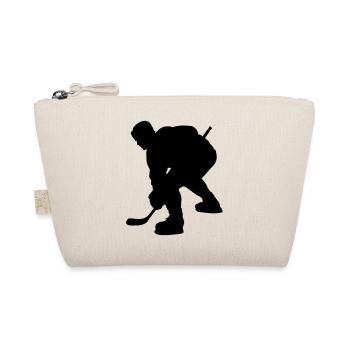 Eishockey Schattenbild Logo für Fanclub - Bio-Täschchen - Natur - Vorne