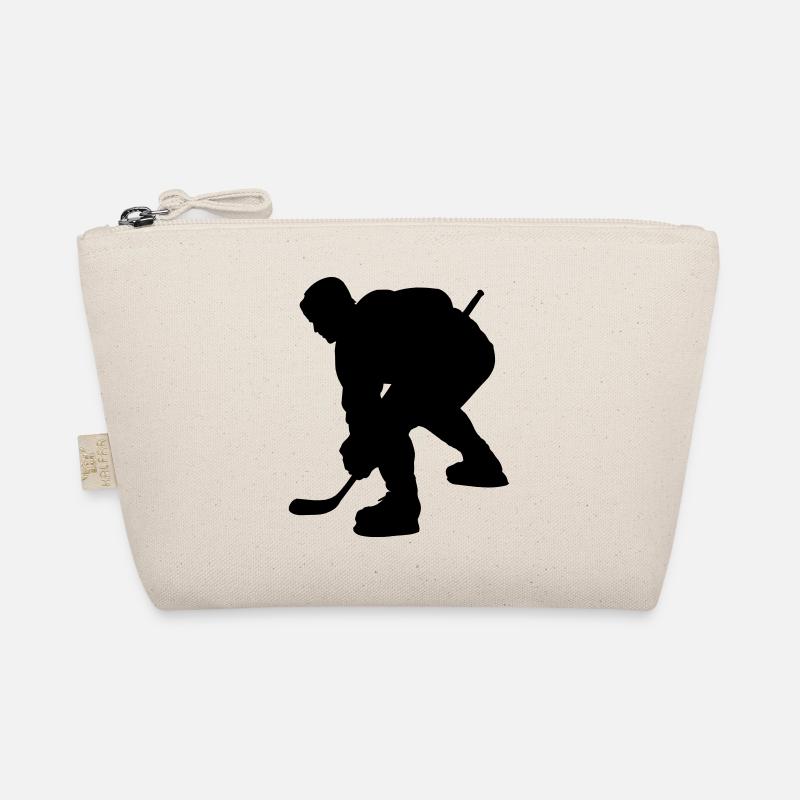 ice hockey shadow image logo for fan club Organic Pouch