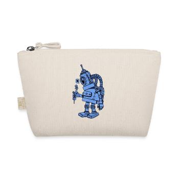 robot in love blue - Organic Pouch - nature - Front