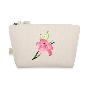 fleur de lys rose avec deux bourgeons - Trousse biologique - nature - Devant