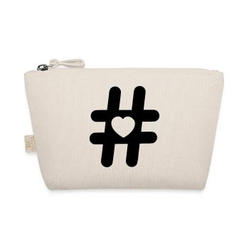 Logo hashtag symbol with heart - Organic Pouch - nature - Front