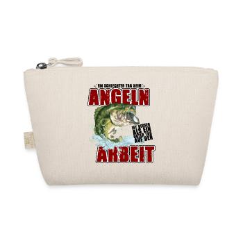 Ein schlechter Tag beim Angeln besser als Arbeit - Bio-Täschchen - Natur - Vorne