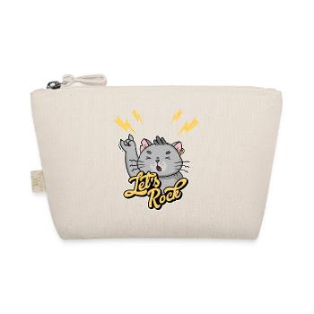Let's Rock Rock n Roll Vintage Humor Cat - Organic Pouch - nature - Front