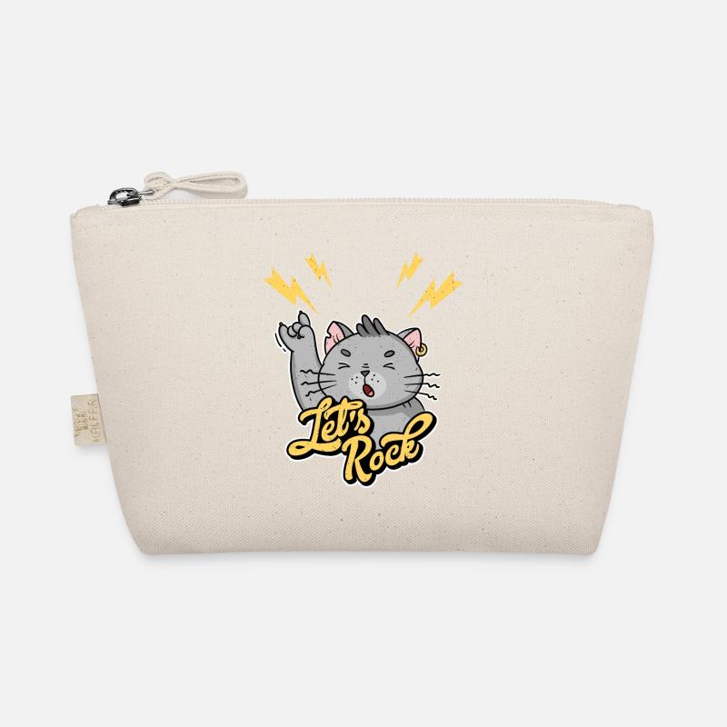 Let's Rock Rock n Roll Vintage Humor Katze - Bio-Täschchen - Natur