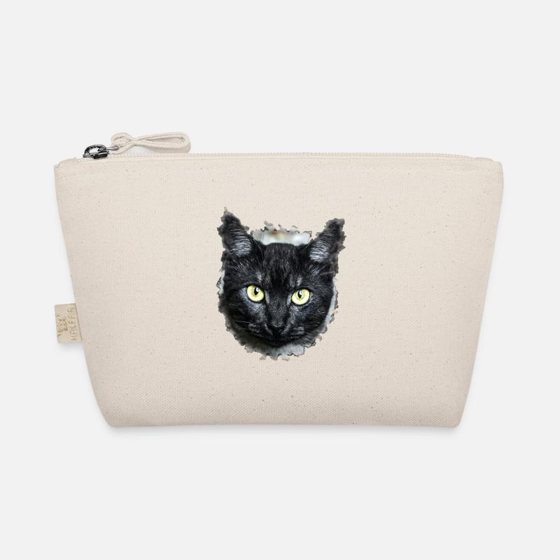 black cat schwarze Katze - Bio-Täschchen - Natur