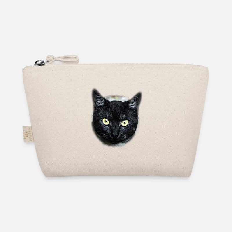 black cat schwarze Katze - Bio-Täschchen - Natur
