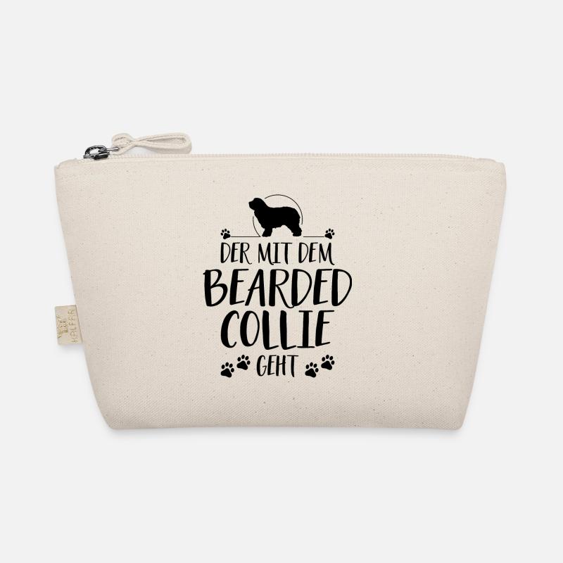 DER MIT DEM BEARDED COLLIE GEHT Spruch Wilsigns Bio-Täschchen