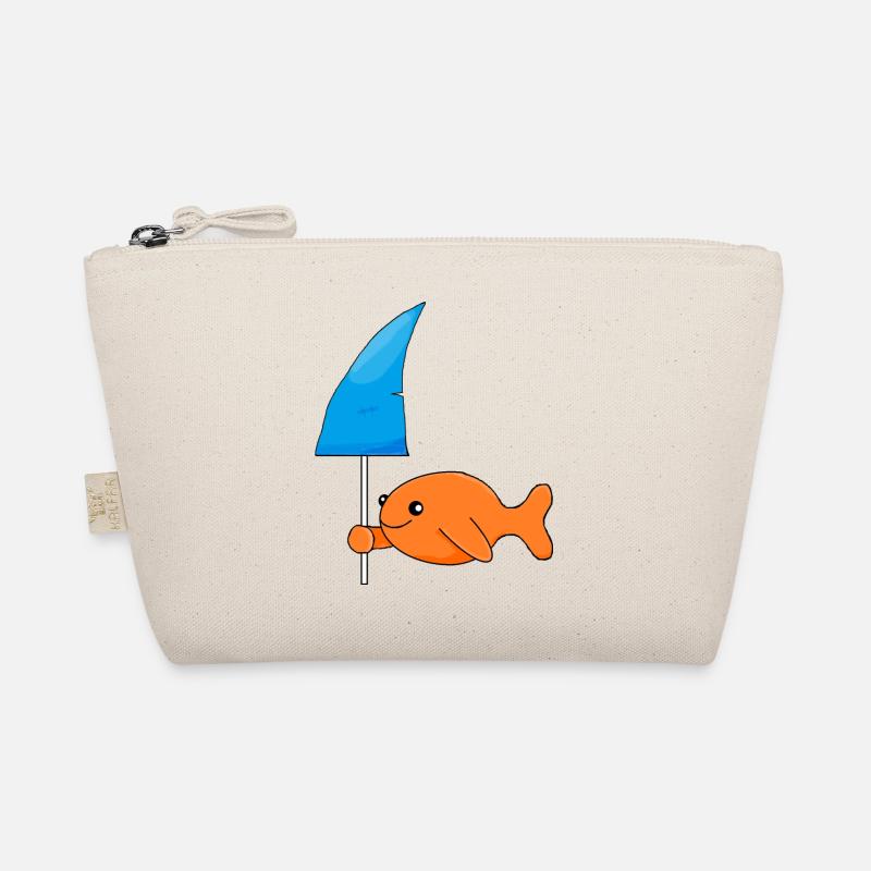 Goldfisch mit Haiflosse - Bio-Täschchen - Natur